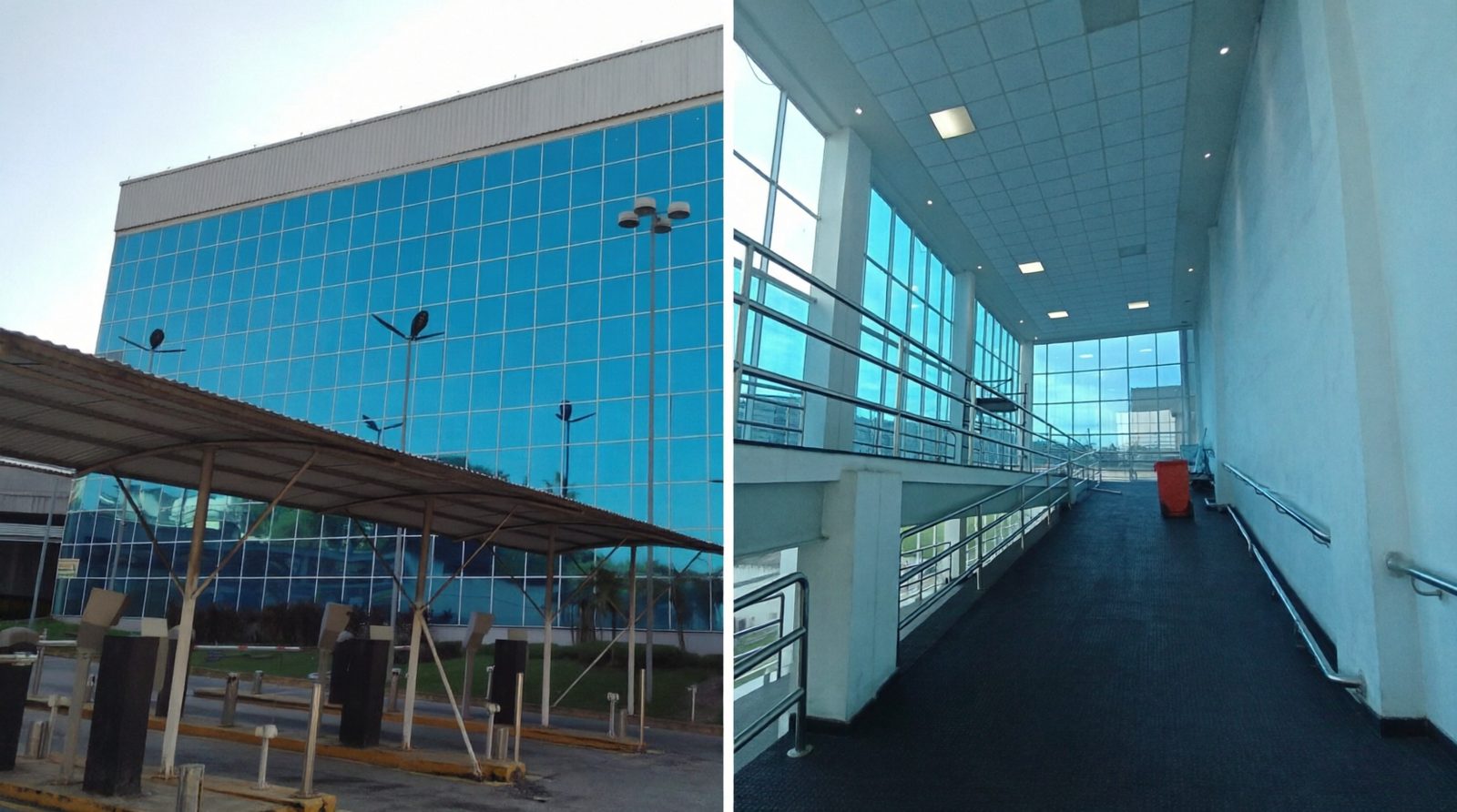 Supermercado Guanabara – pelicula azul na fachada e interior